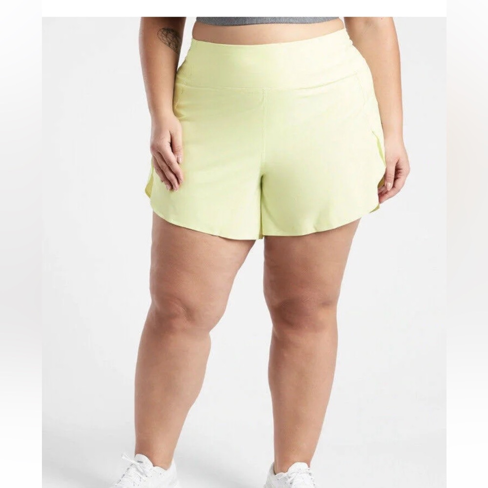 Athleta Light Yellow Athletic Shorts